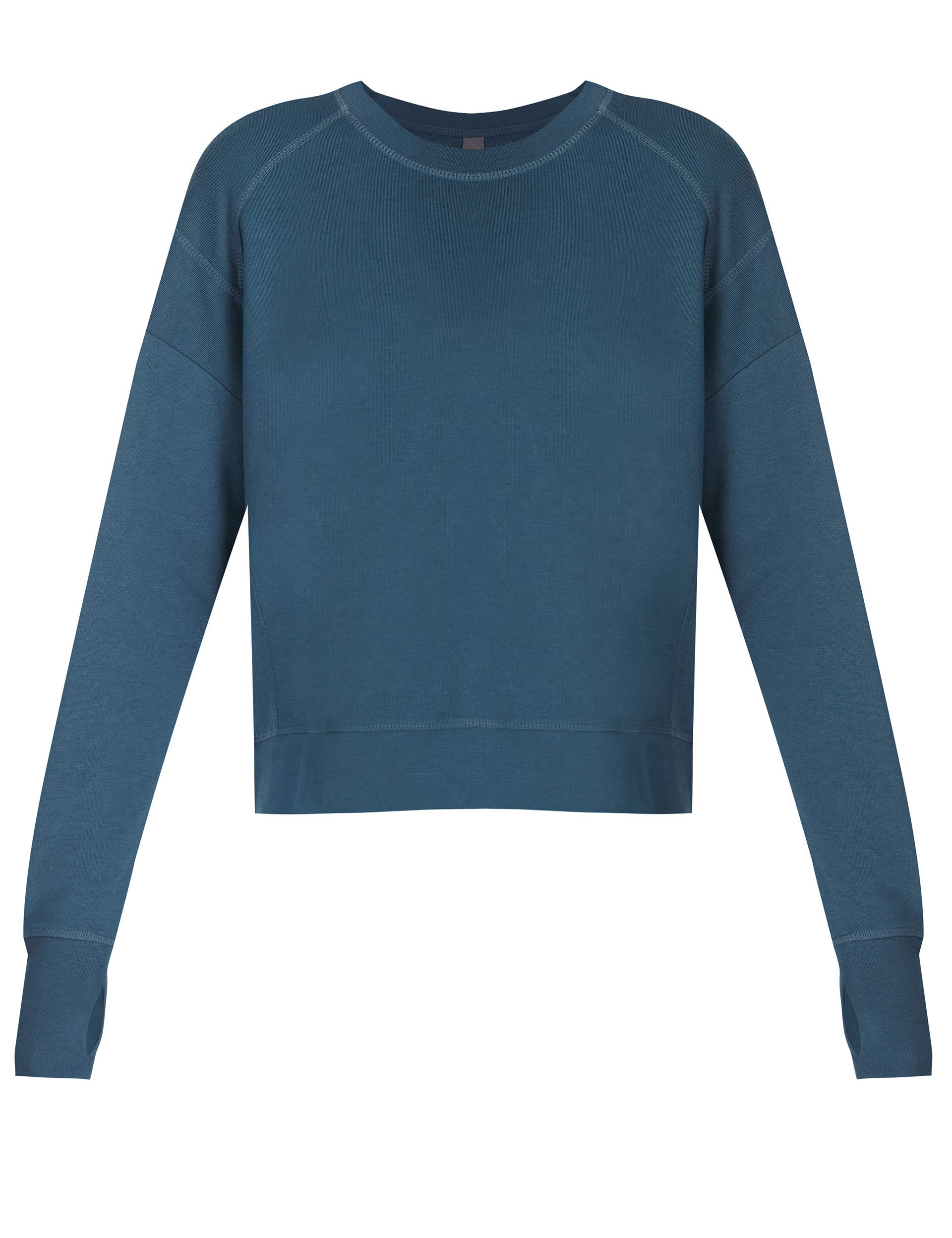 After Class Crop Sweatshirt for Women - Soft Comfortable Oversized Pullover in Subdued Blue | Perfect for Casual Wear, Lounge, and Street Style Fashion