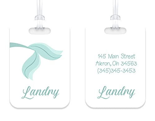 Custom Mermaid Tail Luggage Tag - Personalized Travel ID Baggage Tag for Suitcases & Backpacks - Perfect for Beach Vacations, Cruise Trips & Kids Travel Accessories