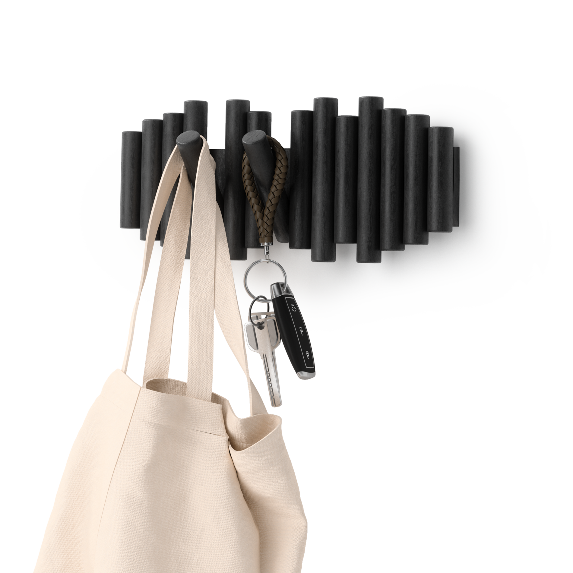 Picket 5 Wall Hook - Heavy Duty Hanging Hooks for Hats, Keys & Coats - Perfect for Entryway, Bedroom & Bathroom Organization