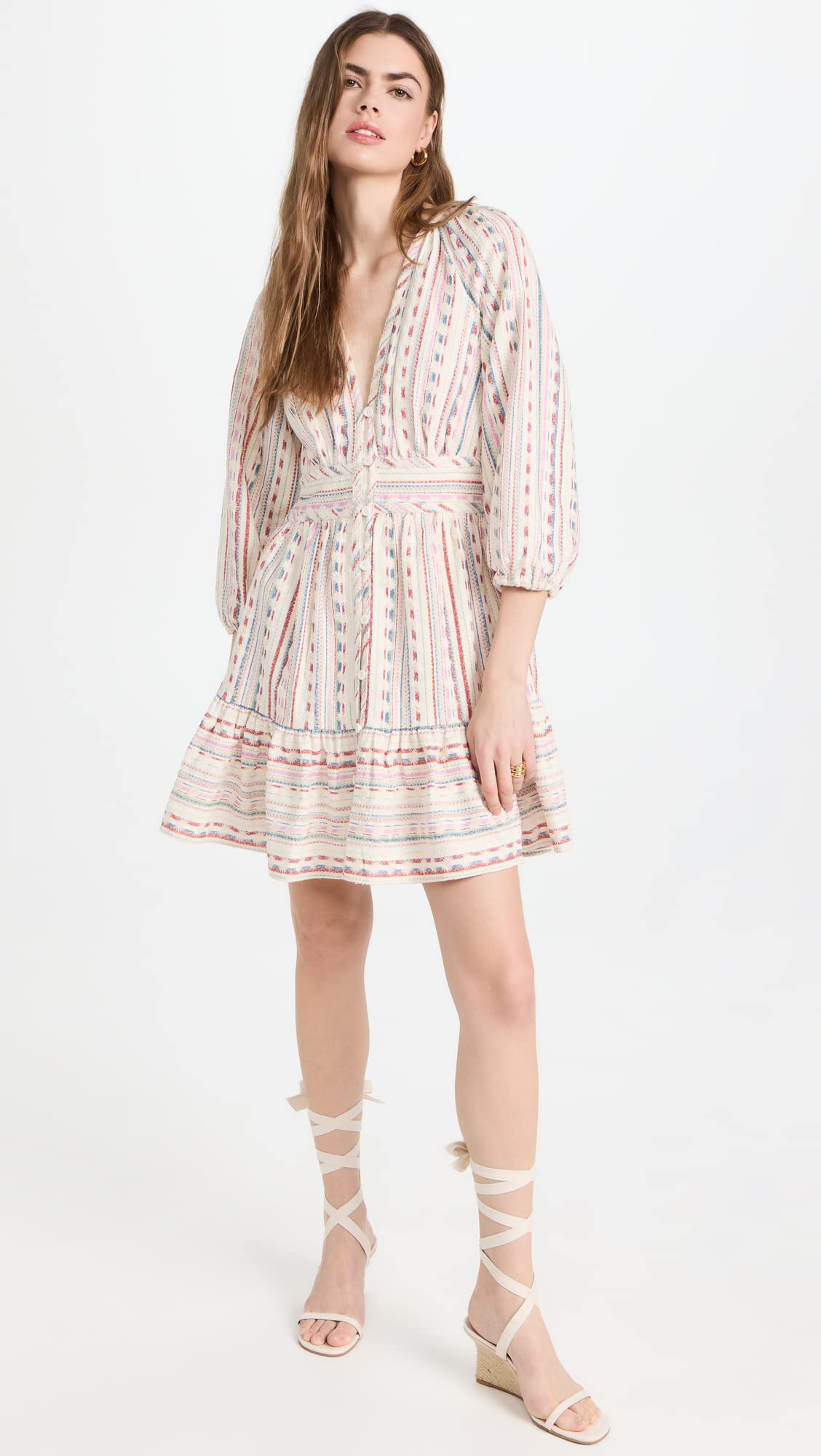 Shoshanna Women's Breeze Linen Stripe Mini Dress - Breathable Summer Dress for Beach, Vacation & Casual Outings