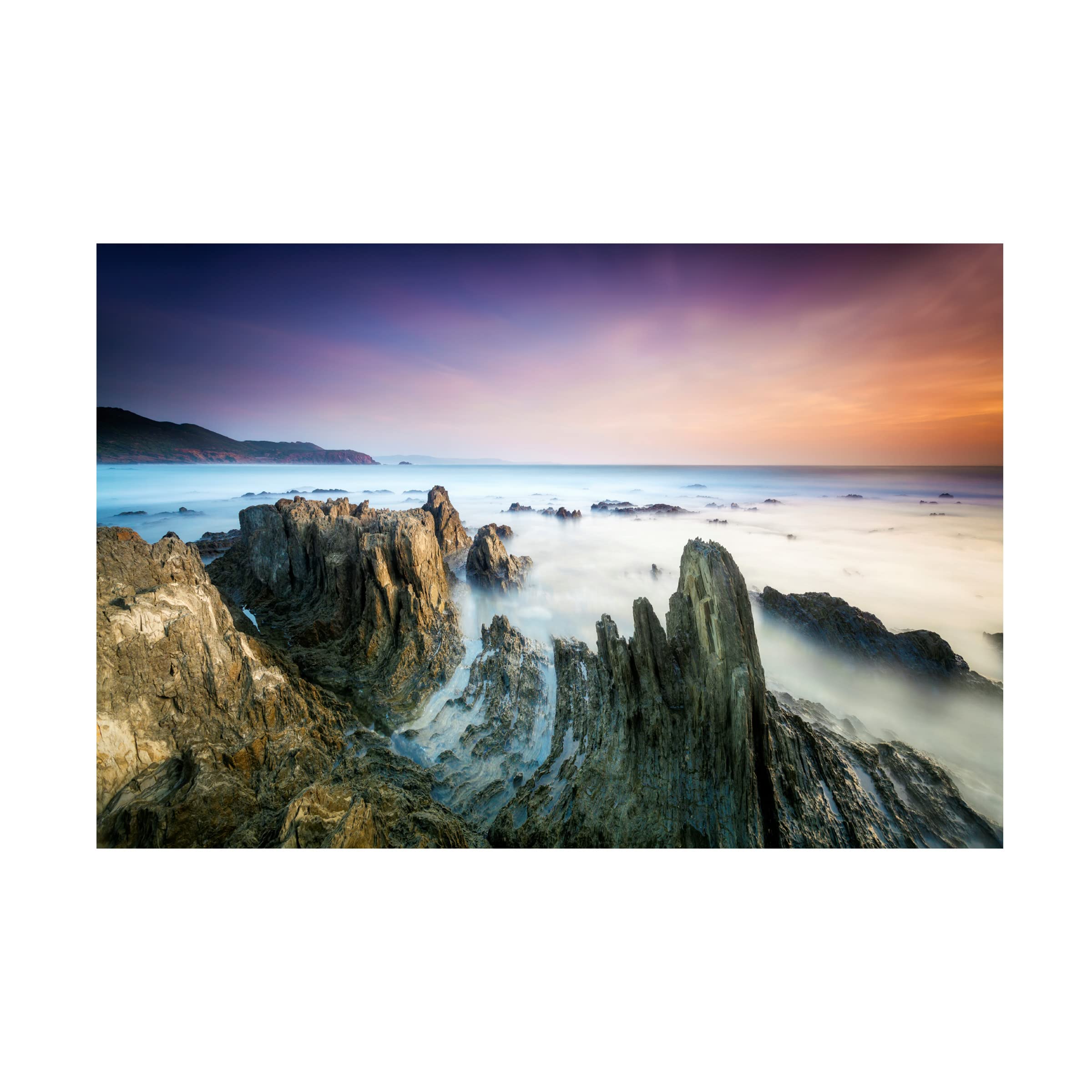 Trademark Fine Art 'Sunset' Canvas Wall Art by Daniele Atzori - Stunning Landscape Painting for Living Room, Bedroom & Office Decor