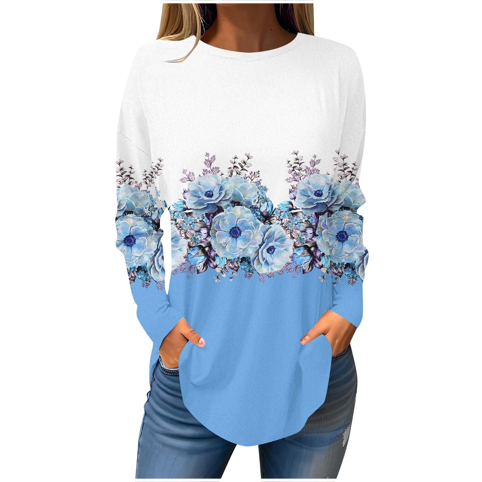 Trendy Fall Tops for Women 2023 - Fashion Casual Long Sleeve Pullover Sweatshirt Dress Shirts | Perfect for Autumn Outfits, Layering & Everyday Wear