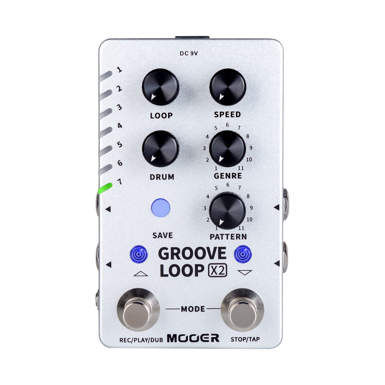 MOOER Groove Looper Pedal - Stereo Guitar Loop Recorder with 140 Minutes Loop Time & 121 Drum Grooves - Drum Machine & Editor Software Included (X2) - Perfect for Live Performances, Music Production & Home Studio Recording