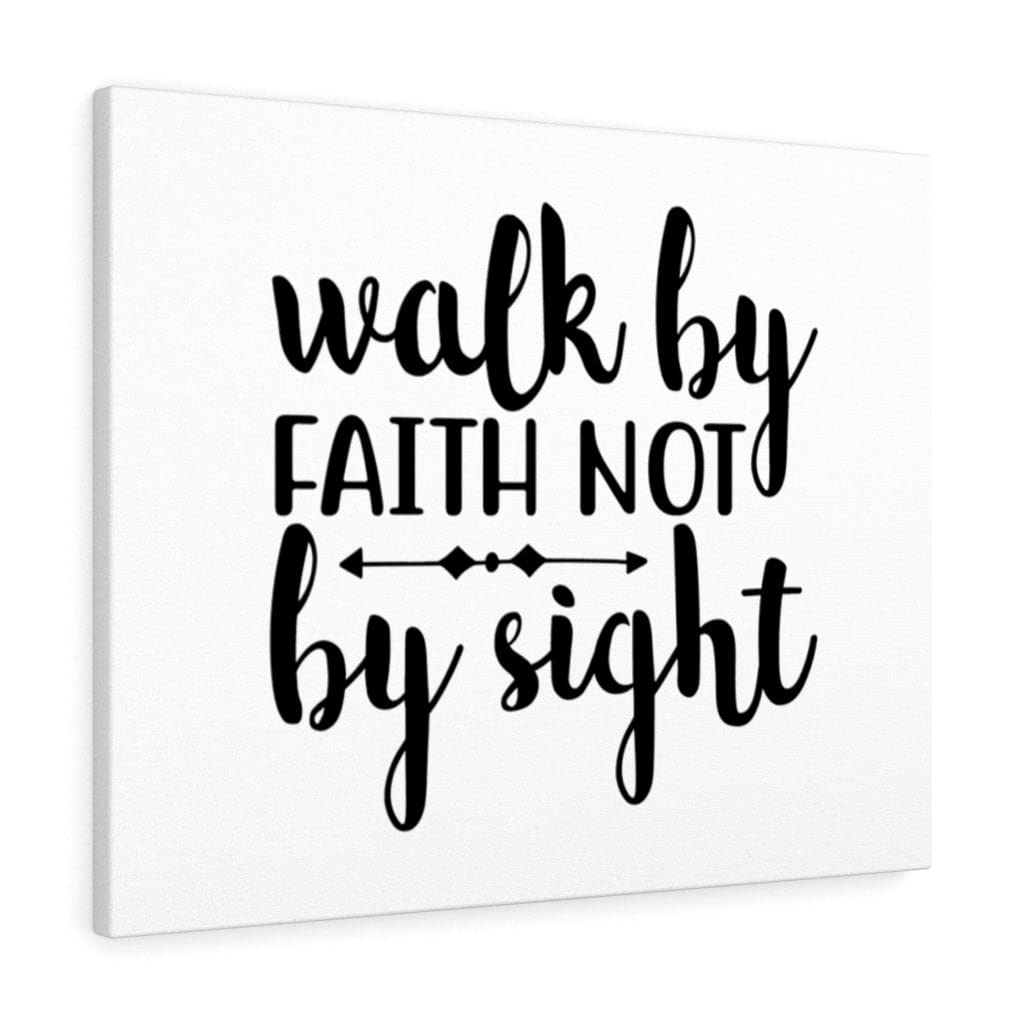 Christian Wall Art - Bible Verse Print 'Walk by Faith Not by Sight' - Scripture Wall Decor for Home, Office & Church - Ready to Hang Inspirational Gift