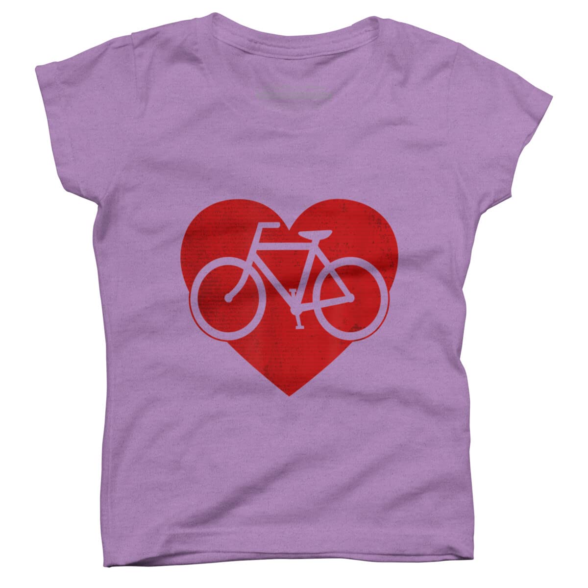 Hillary White Valentine's Day Heart Bicycle Graphic T-Shirt for Girls - Cute Casual Wear for School, Dates & Family Gatherings