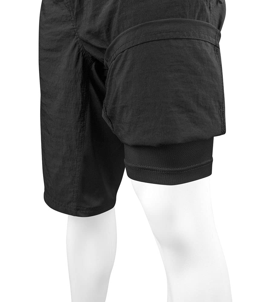 **USA-Made Men's Mountain Bike Shorts with Shell & Padded Liner - Durable MTB Gear for Trail Riding & Outdoor Adventures**