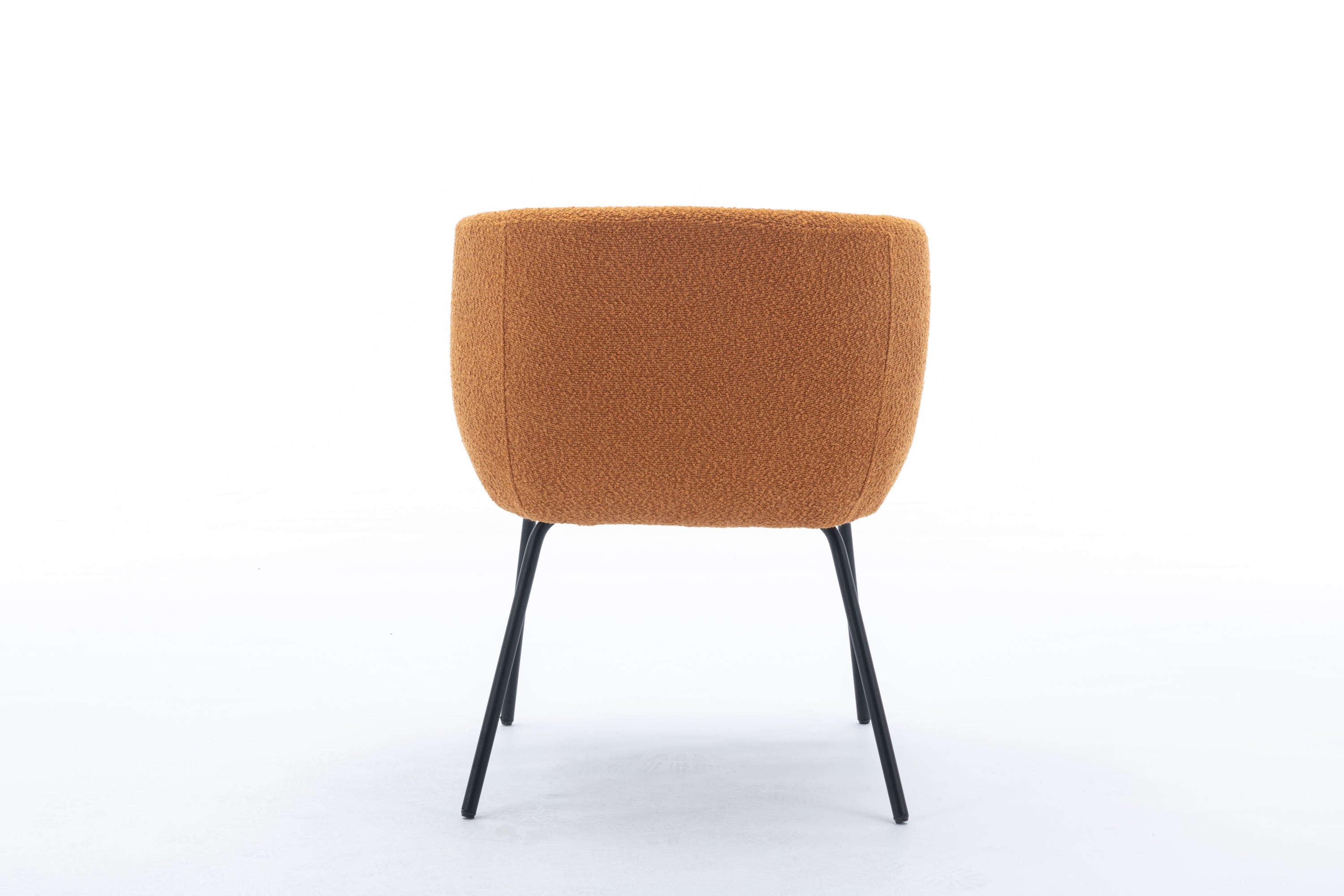 039 Set of 1 Boucle Fabric Dining Chair With Black Metal Legs - Modern Upholstered Accent Chair for Dining Room, Kitchen, Office or Living Room