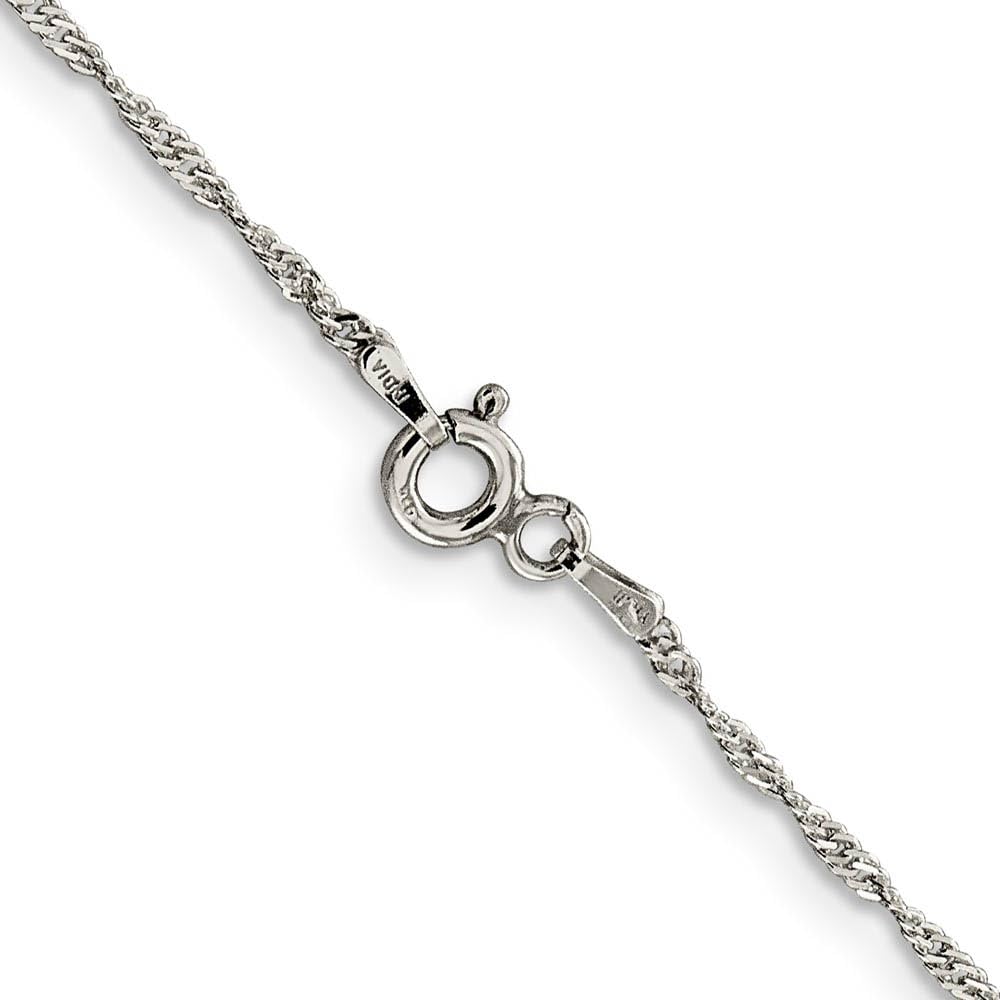 1.4mm Sterling Silver Singapore Chain Necklace for Women - Elegant & Durable