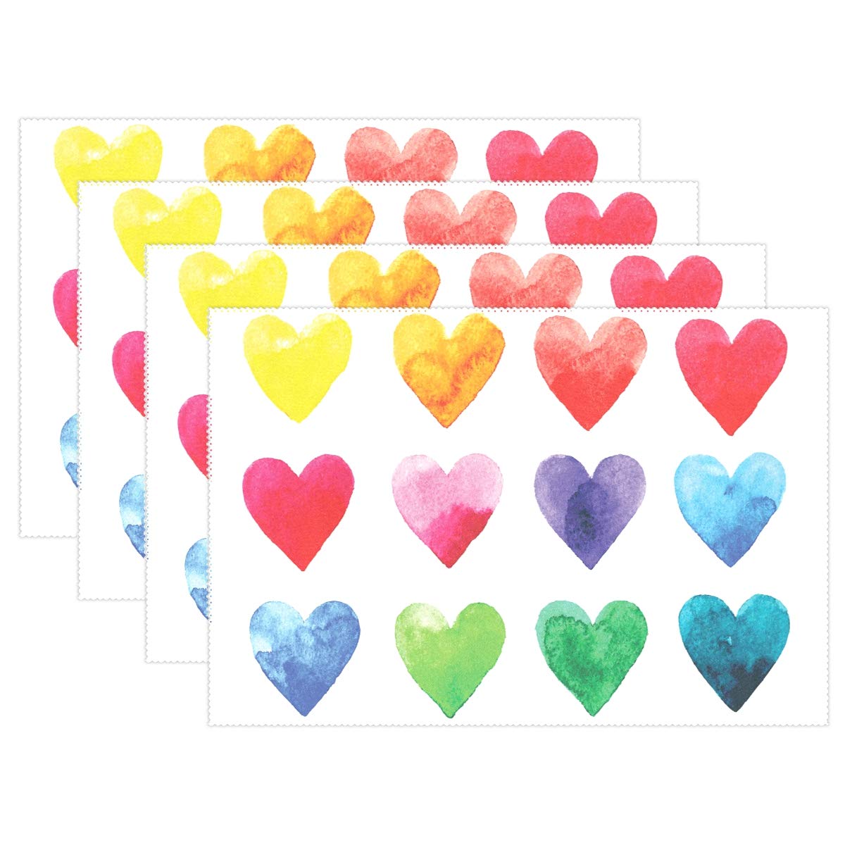 AGONA Heat Resistant Non-Slip Placemats Set of 4 - Colorful Woven Table Mats for Dining & Kitchen Decor - Washable Crossweave Design - Perfect for Family Meals, Dinner Parties and Home Entertaining