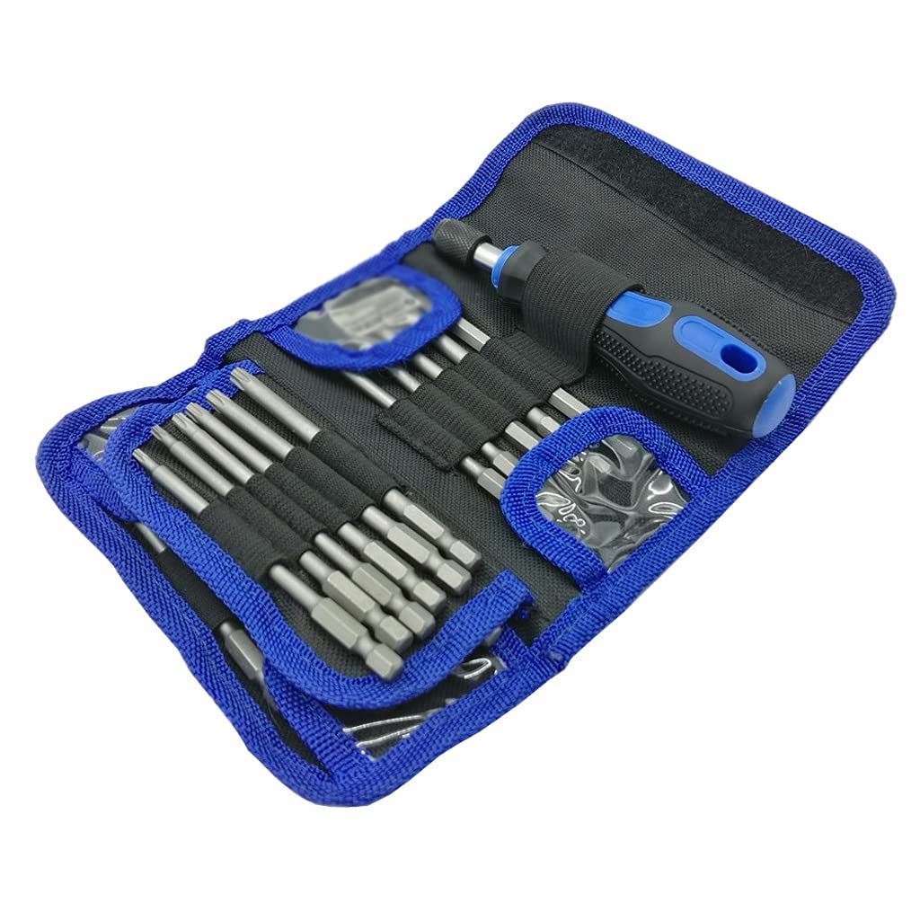 24-Piece Screwdriver Bit Set - Chrome Vanadium Steel 100mm Long Bits - Household & DIY Hand Tool Kit for Home Repair, Furniture Assembly, and Electronics Maintenance
