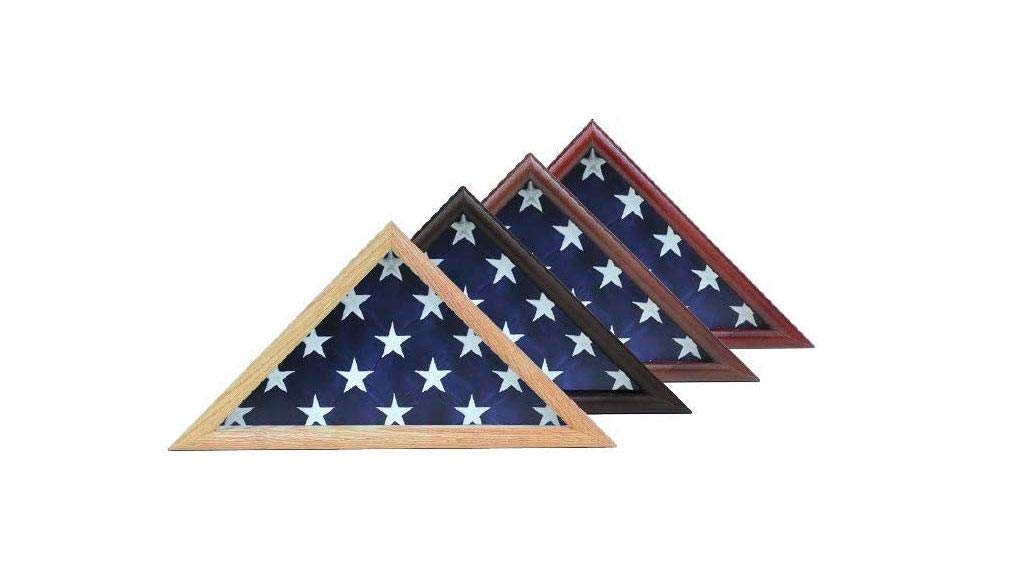 4 x 6 Walnut Finish Flag Display Case - Capitol Hill Flag Case for American Flags | Perfect for Home, Office & Memorial Displays