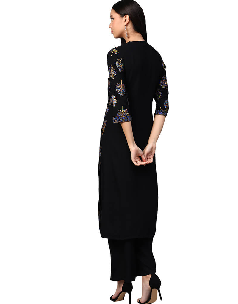 Black Cotton Palazzo Straight Pants for Women - Comfortable Wide Leg Trousers for Casual Wear, Office & Travel