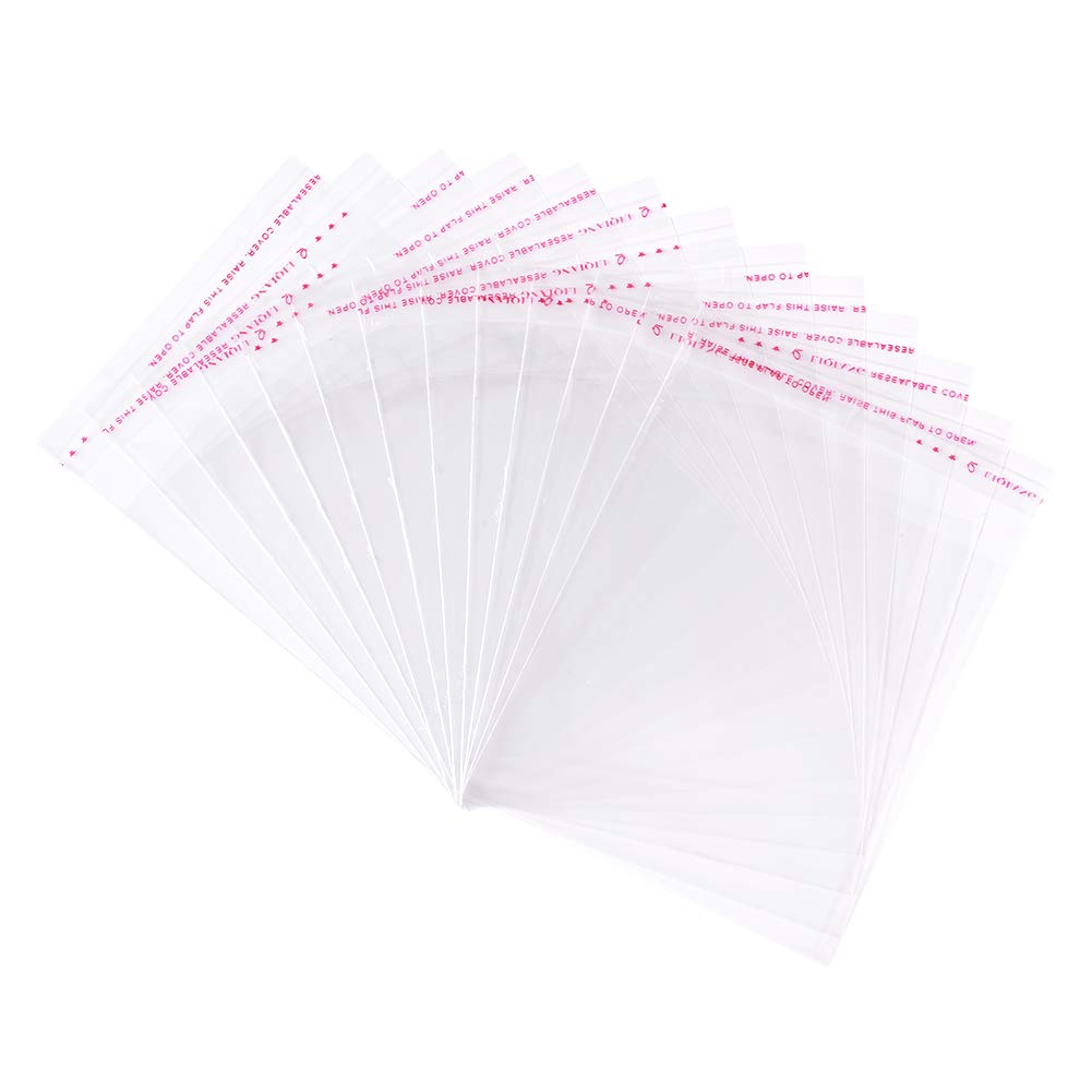 1000pcs 4.13x3.94 Inch OPP Clear Resealable Plastic Bags with Self-Adhesive Seal - 105x100mm Rectangle Cellophane Poly Bags for Bakery, Candy, Soap, Cookies, Chocolate Packaging - Perfect for Food Storage, Party Favors & Small Business Retail