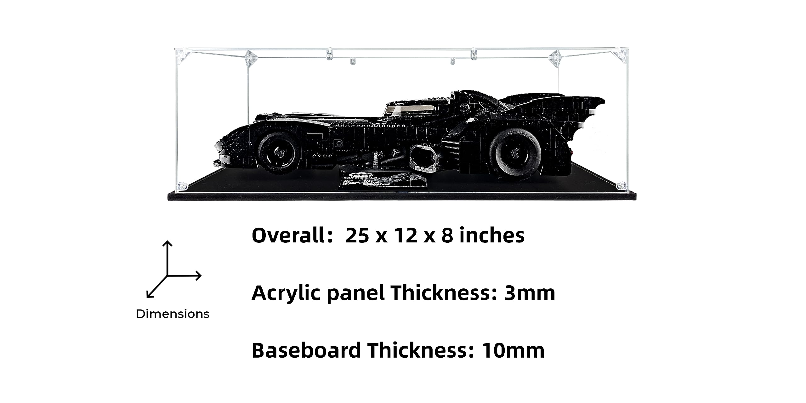 Acrylic Display Case for Lego 1989 Batmobile #76139 - Dustproof Protective Cover for Lego Sets (Case Only) | Perfect for Home Decoration, Office Display & Collectible Showcase