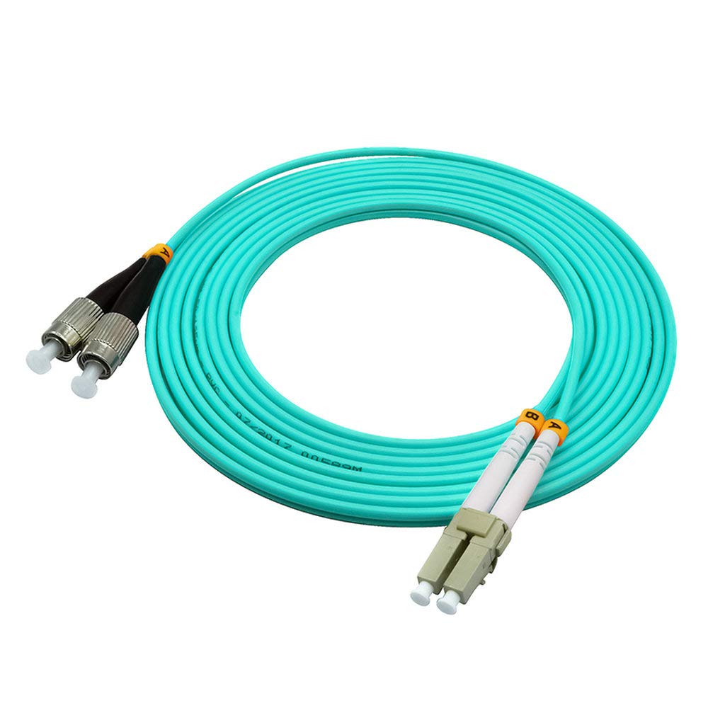 10G OM3 Multi-Mode Fiber Optic Patch Cable LC to FC Duplex 50/125 - 100 Meters (328ft) for Data Centers, Server Rooms & High-Speed Network Connections