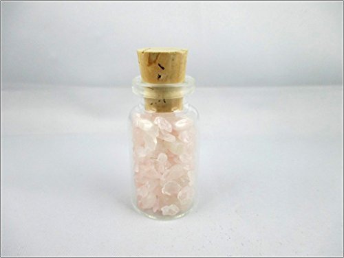 Rose Quartz Chips in Mini Glass Bottle - Natural Gemstone for Reiki, Chakra Balancing & Crystal Healing | Spiritual Gift, Meditation Aid & Holistic Therapy