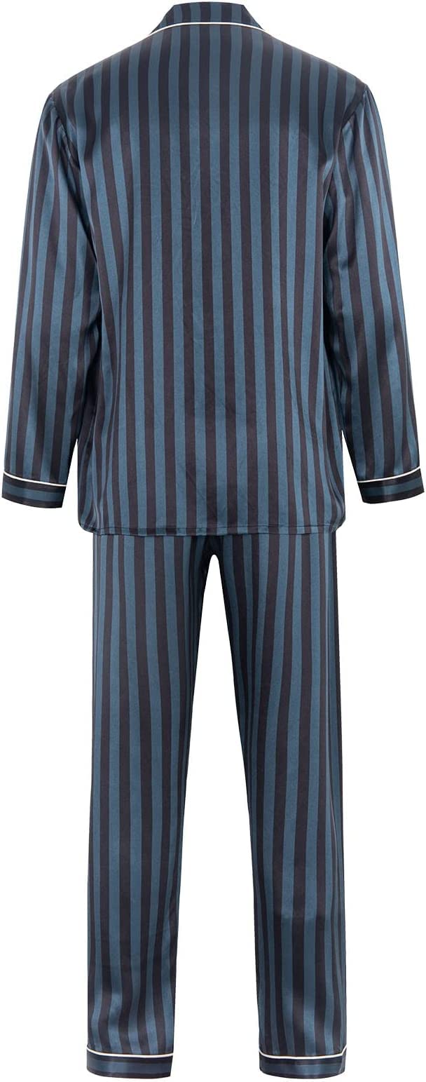 Luxury Men's Silk Pajama Set - 2PC Long Sleeve Button Down Sleepwear for Men | Soft & Breathable Silk PJs for Lounge, Sleep & Relaxation | COLD POSH Premium Silk Pajamas