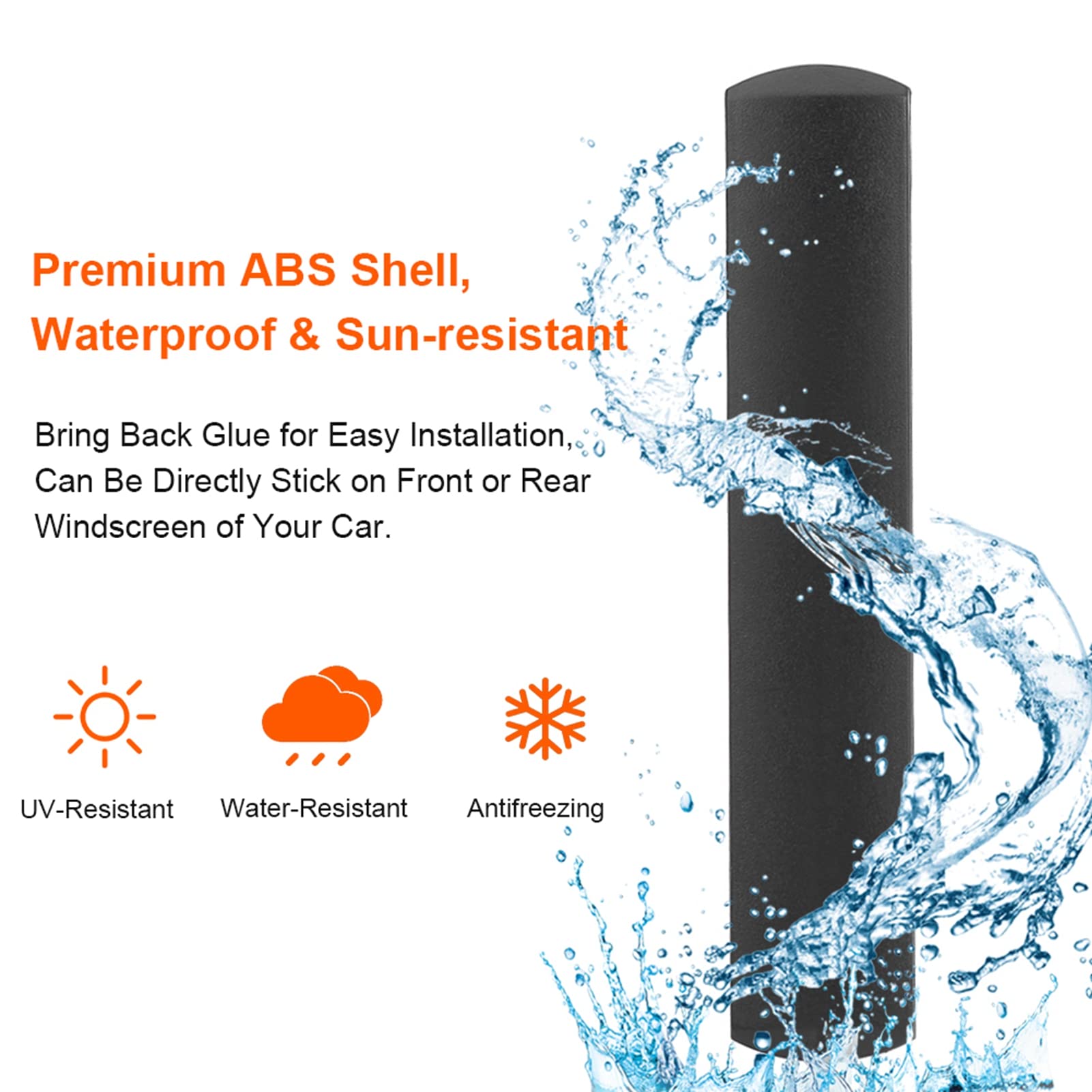 Hidden Car Radio Antenna - AM FM Windshield Adhesive Mount Patch Aerial for Auto & Truck | Stereo Receiver Antenna | Perfect for Clear Radio Reception While Driving