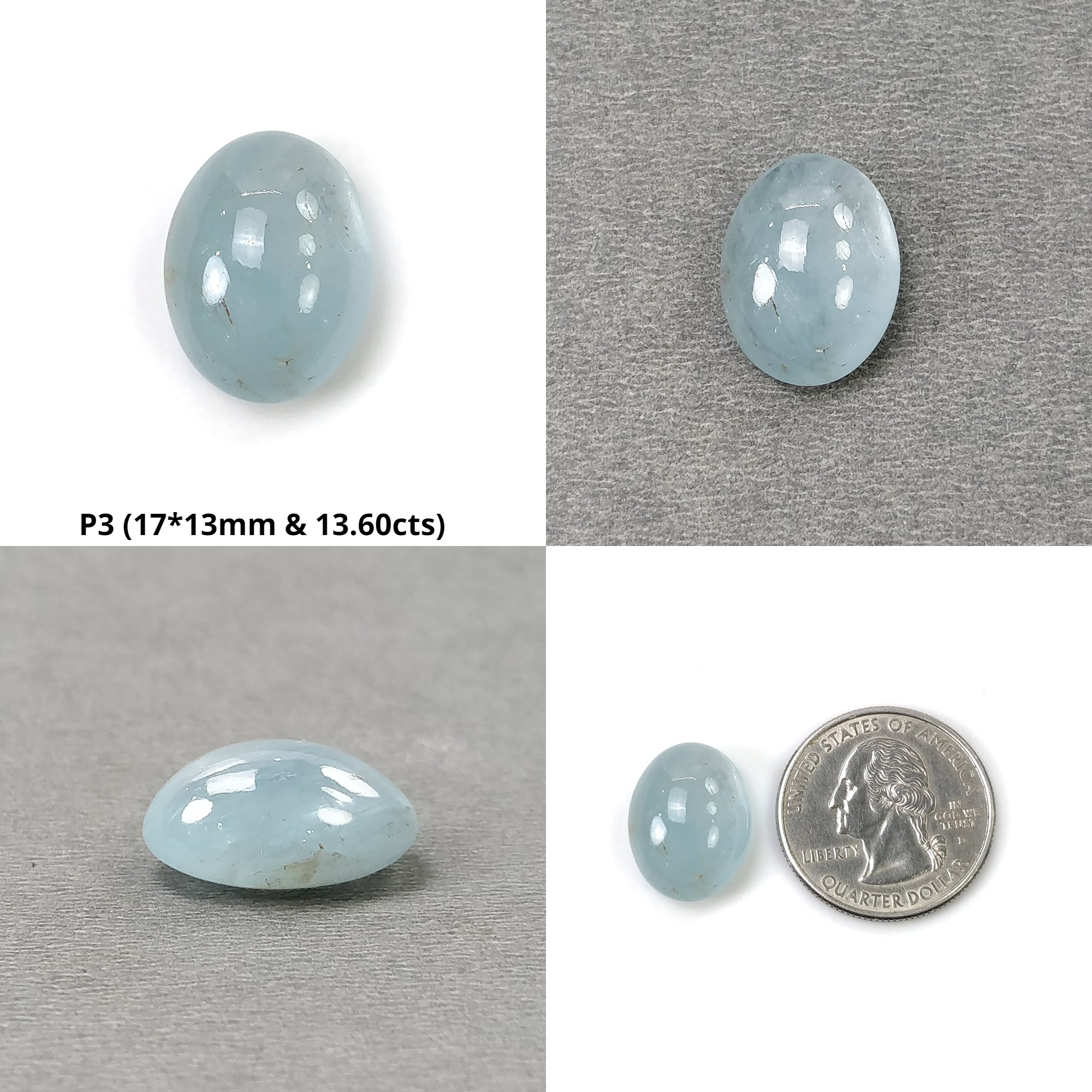 Natural Blue Aquamarine Gemstone Cabochon - Untreated Oval Cushion Shape for Jewelry Making, Healing Crystals & Spiritual Gifts