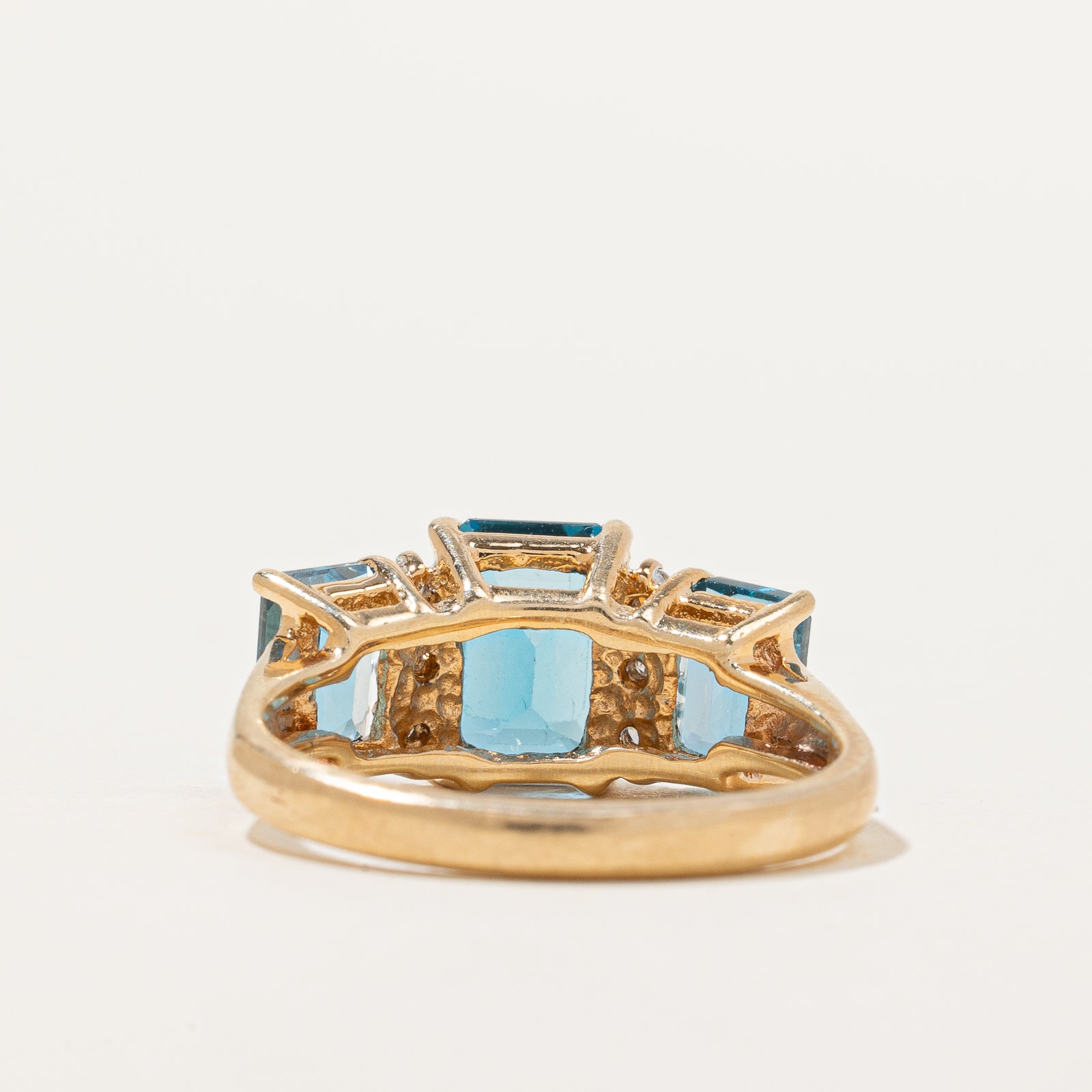 3 Stone Blue Topaz & Diamond Ring - 3.00ctw Gemstone with 0.03ctw Diamonds - Size 5.25 - Elegant Birthstone Jewelry for Women, Perfect for Engagement, Anniversary & Special Occasion Gifts