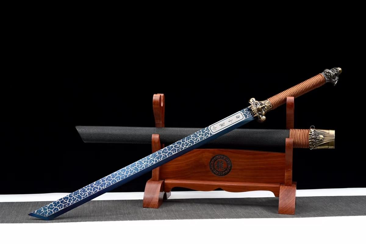 Battle Ready Dragon Tang Dao Sword - Forged High Carbon Steel Full Tang Blade | Chinese Martial Arts Weapon for Training, Display & Collection