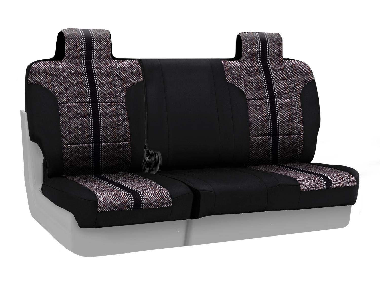 Coverking Rear 60/40 Bench Custom Fit Seat Cover for Jeep Patriot - Saddleblanket Black with Neosupreme Sides | Durable Protection for Off-Road Adventures & Daily Commutes
