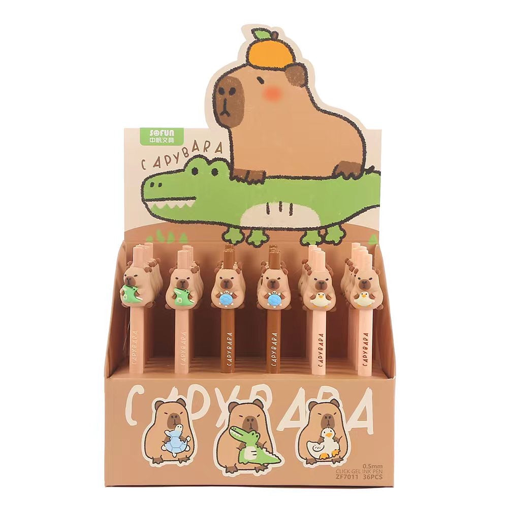 Premium Capybara Gel Pens - Smooth Writing 0.5mm Fine Tip, Cute Animal Design, 12 Color Set for Journaling, Note Taking & School Supplies (Perfect Gift for Students & Stationery Lovers)