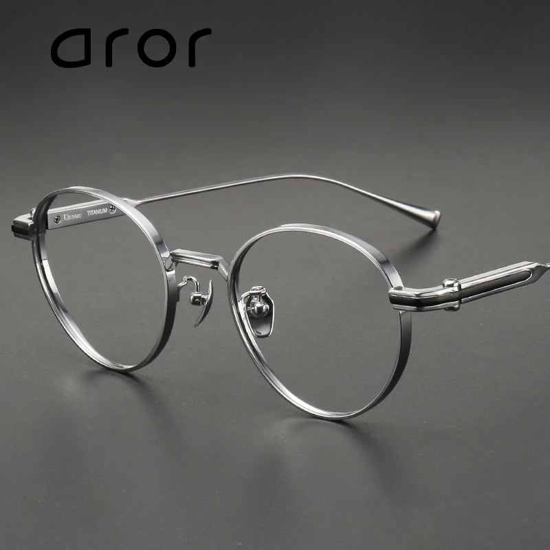 Aror Unisex Full Rim Round Titanium Eyeglasses 10148 - Lightweight & Durable Frame for Men & Women - Perfect for Reading, Work & Everyday Use
