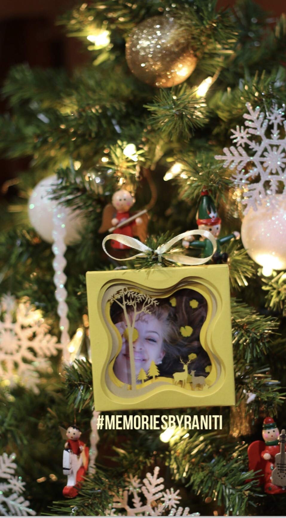 Unique Holiday Photo Ornament - Layered Shadow Box in The Woods Series SHD1-Y | Personalized Christmas Tree Decoration for Family Memories & Gift Giving