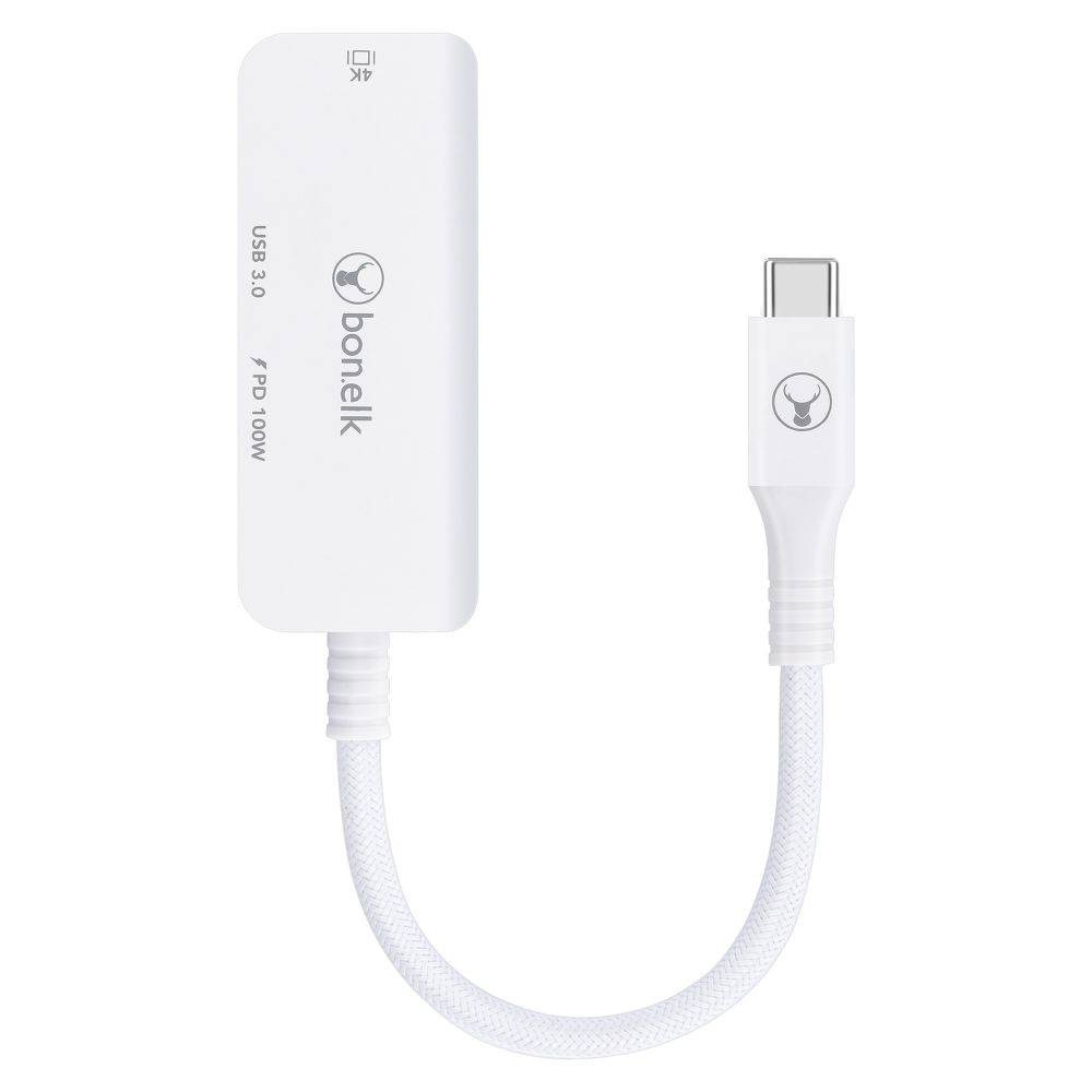 Bonelk 3-in-1 USB C Hub with HDMI, USB 3.0 and PD Charging - Portable Multi-Port Adapter for MacBook Pro/Air, iPad, Chromebook - Perfect for Home Office, Travel and Presentations