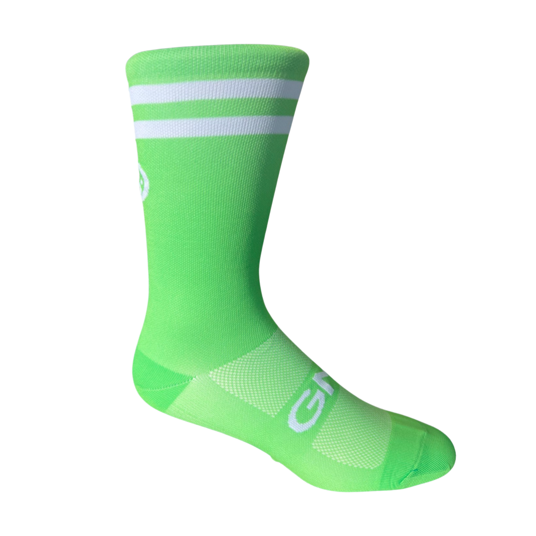 GreenMonkey Neon Green Compression Socks for Women & Men - 20-30 mmHg Graduated Support, Running, Travel & Recovery - Best for Athletes, Nurses & Long Flights
