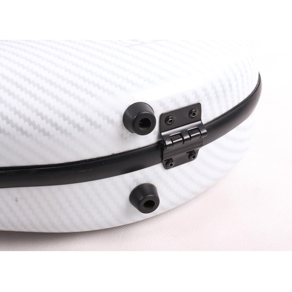 Premium 4/4 Full Size Carbon Fiber Violin Hard Case with Reinforced Handle, Adjustable Back Straps & Plush Interior Padding (White) - Perfect for Professional Musicians, Travel & School Performances