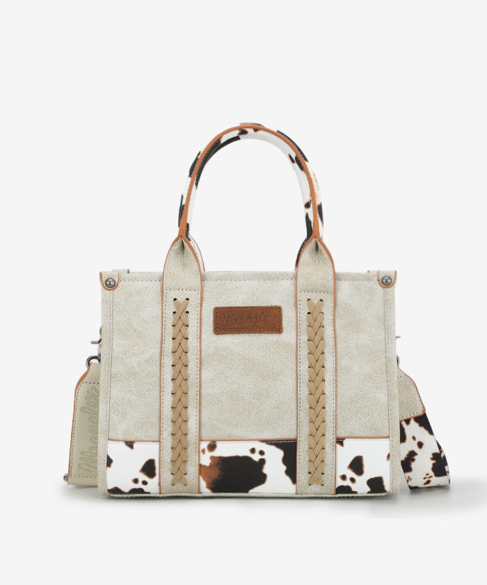 Wrangler Cow Print Crossbody Tote Bag for Women - Stylish Western Handbag for Everyday Use, Shopping & Travel