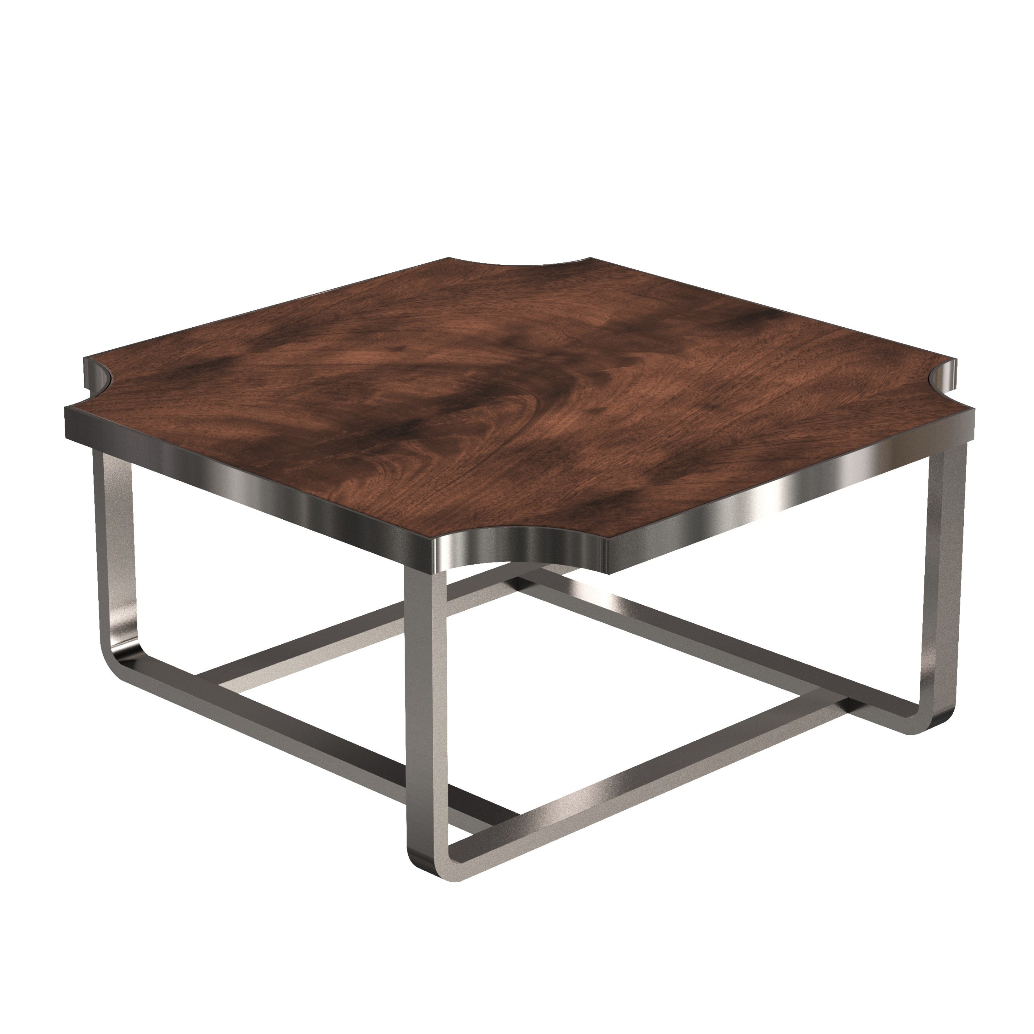 Roundhill Furniture Ruffin 40x40 Square Cocktail Coffee Table - Brown Wooden End Table for Living Room, Lounge & Office Decor