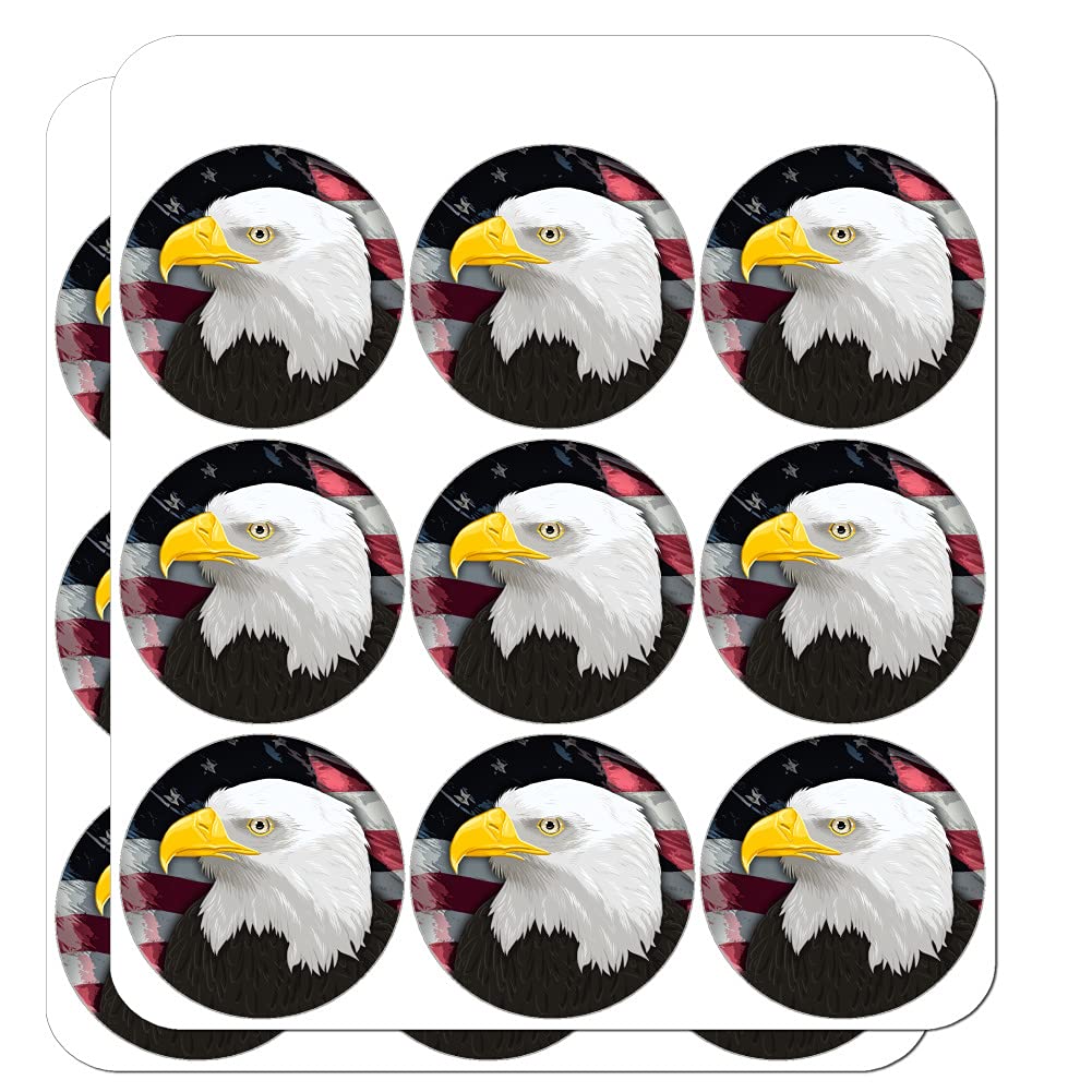 American Bald Eagle Flag Stickers - Patriotic USA Planner & Scrapbooking Supplies for DIY Crafts | Perfect for Journals, Calendars, and Decorative Projects