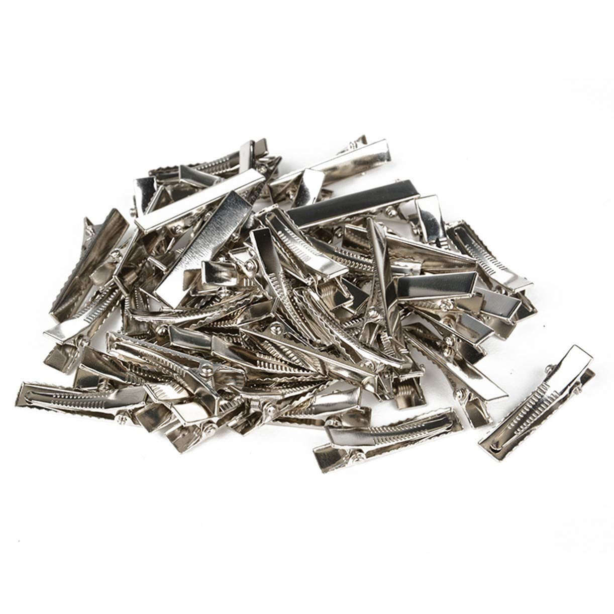 Zhongjiuyuan 300PCS (4.6cm) Metal Hair Alligator Clips - DIY Barrettes, Teeth Hair Clips, Flat Single Prong Clips for Styling, Braiding, Extensions & Salon Use - Perfect for Hairdressing, Cosplay & Craft Projects