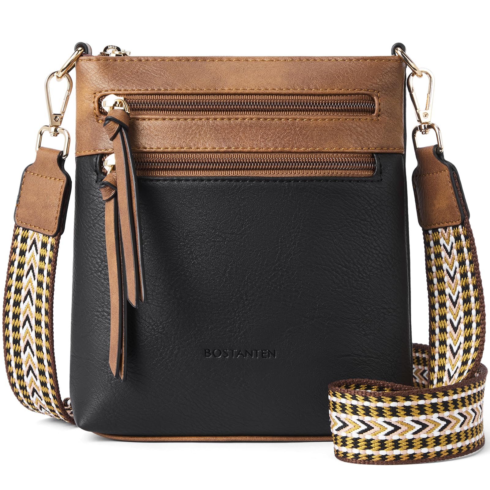 BOSTANTEN Women's Crossbody Bag - Soft Leather Adjustable Strap for Daily Use