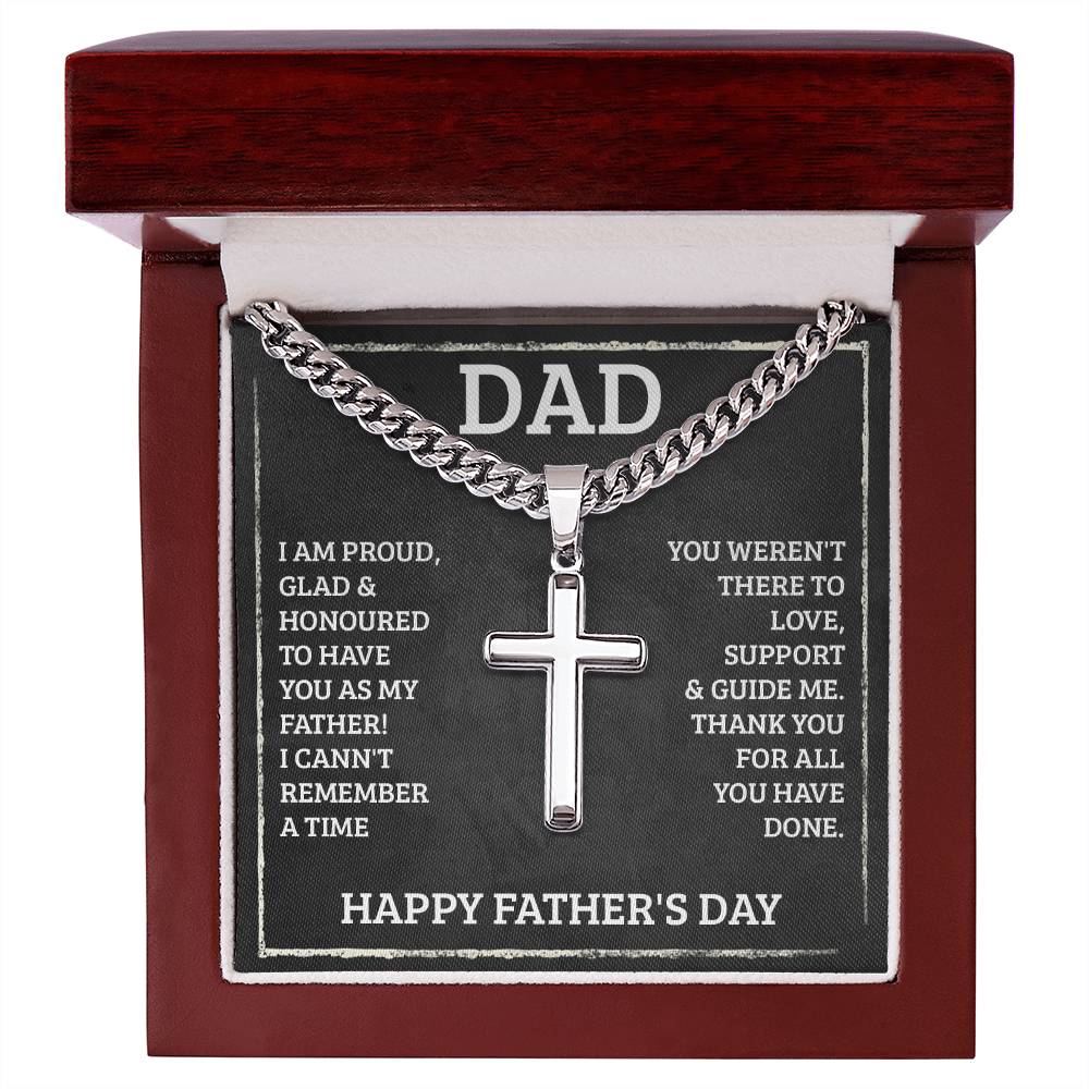 Personalized Cross Necklace for Dad - Custom Engraved Father's Day Gift - Perfect for Birthday, Anniversary & Religious Occasions