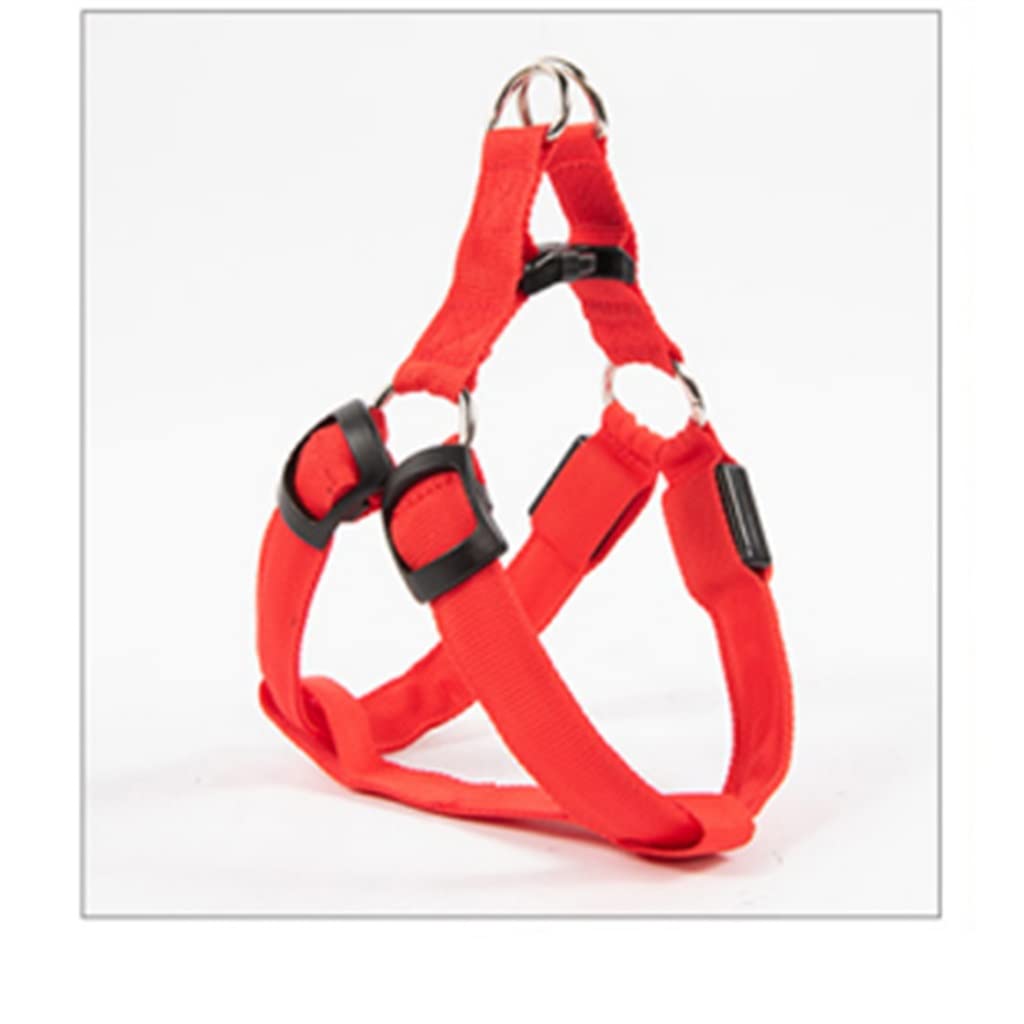 WALNUTA Reflective LED Dog Harness with Safety Light - Adjustable Nylon Pet Vest, Collar & Leash Set for Night Walking, Running & Outdoor Adventures