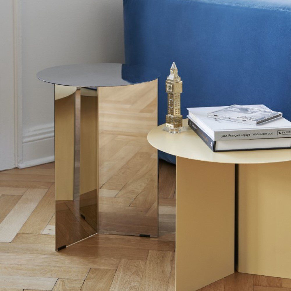HAY Slit Side Table with Mirror - Modern Accent Table for Living Room, Bedroom & Office - High-Quality Scandinavian Design Furniture
