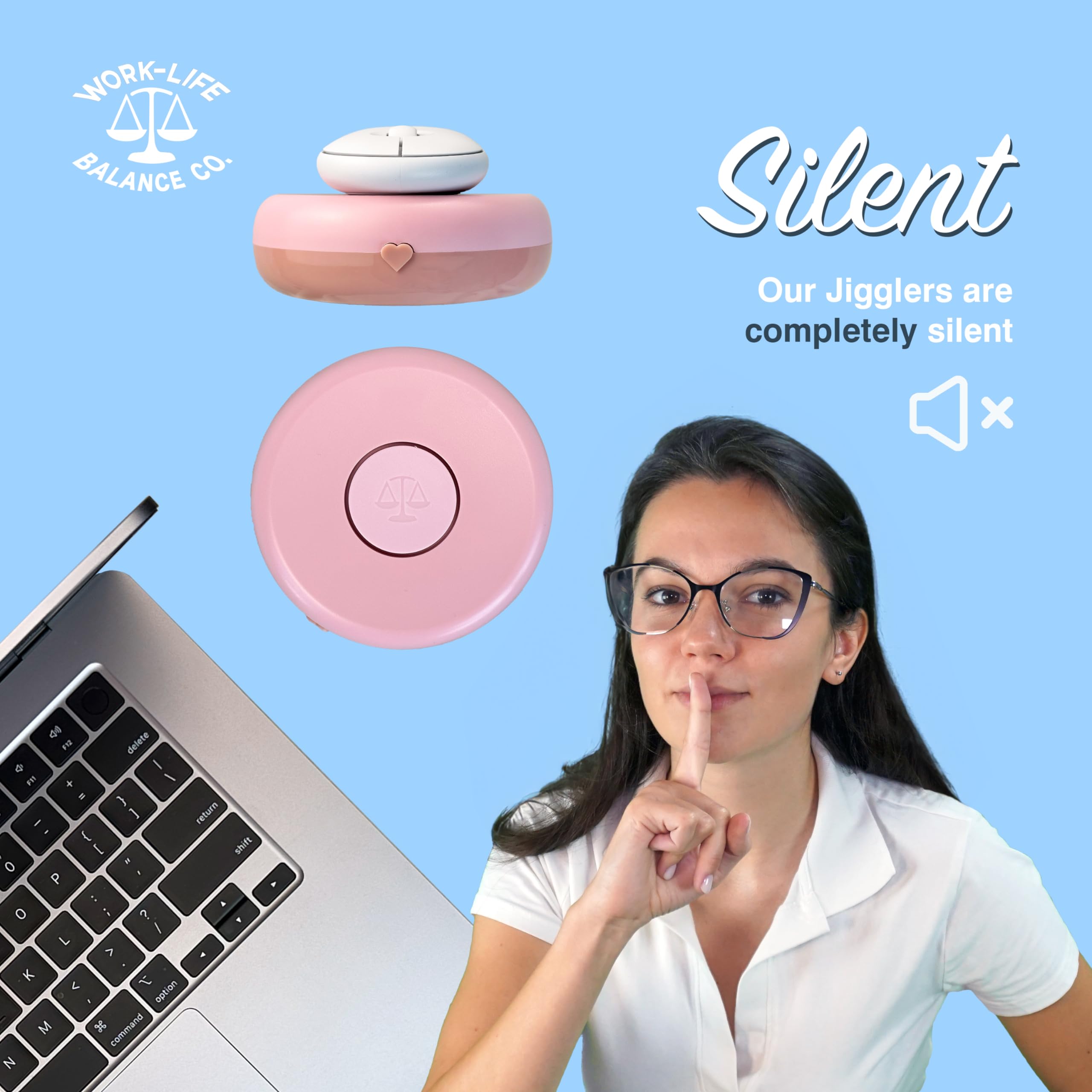 Undetectable Mechanical Mouse Jiggler - USB-Free & Software-Free Cordless Mouse Mover | Keeps Computer Active & Prevents Sleep Mode | Wireless Design with 12-18 Month AA Battery Life (Pink) - Perfect for Remote Work, Online Meetings & Overnight Downloads