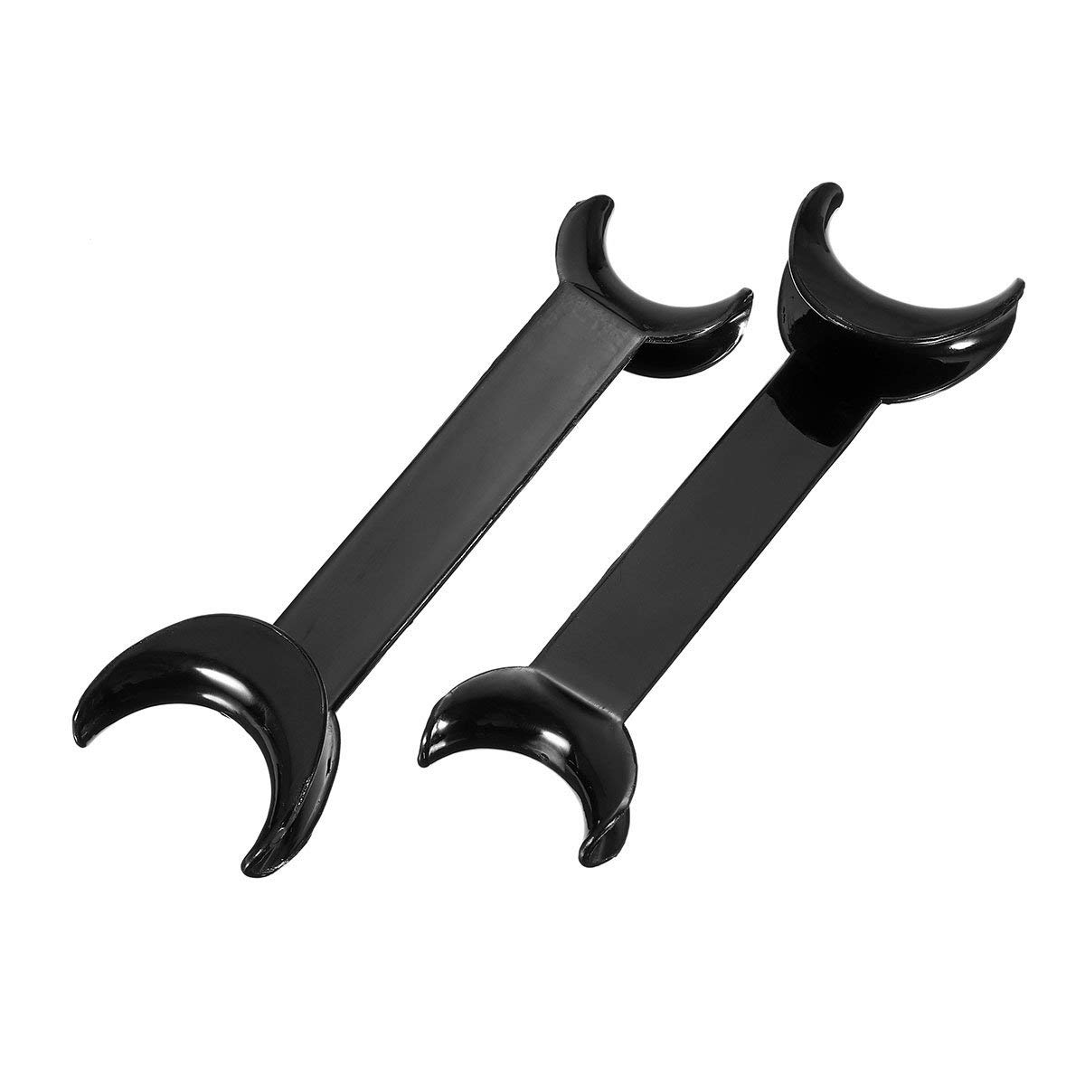 2-Pack T-Shaped Black Intraoral Cheek Lip Retractors - Double Head Dental Mouth Opener for Teeth Whitening, Orthodontic Work & Dental Procedures - Perfect for Dentists, Hygienists & At-Home Teeth Care