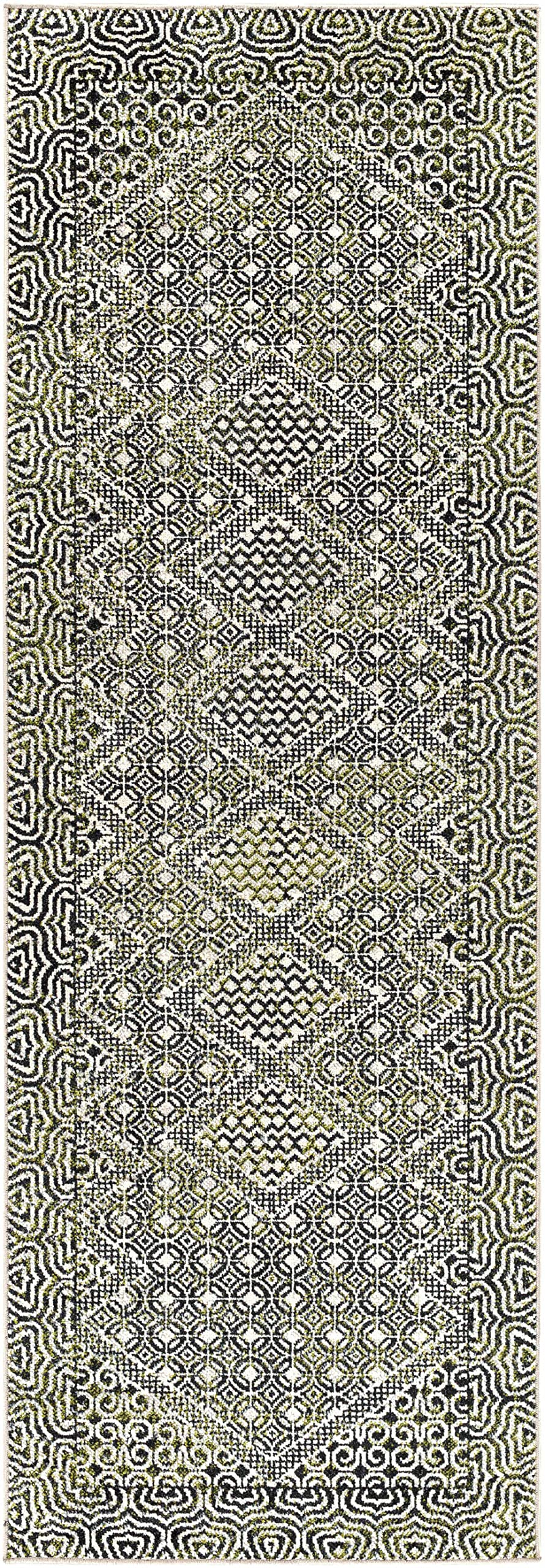 Hauteloom Bongao Machine Washable Area Rug - Soft & Durable for Living Room, Bedroom - Black & Gray - 5'3