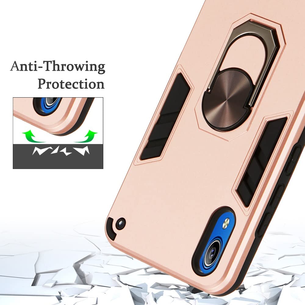 Ultra Slim Shockproof Phone Case for Vivo Y91c/Y93/Y91i/Y90 (India) - Military-Grade Protection with Magnetic Car Mount & Kickstand Holder - Durable Back Cover for Vivo Smartphones - Perfect for Driving, Work, and Everyday Use