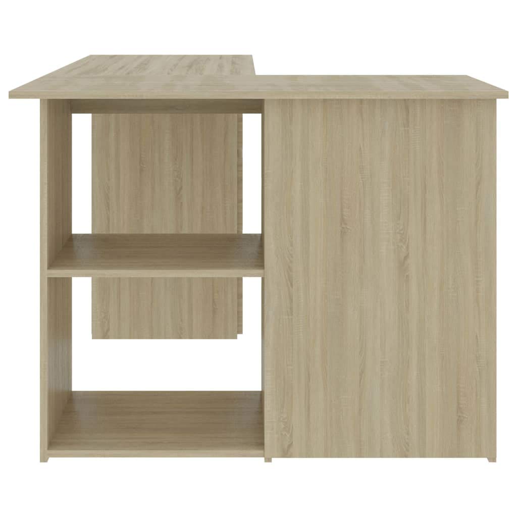 Rotatable Corner Desk with Storage Shelves - 57.1