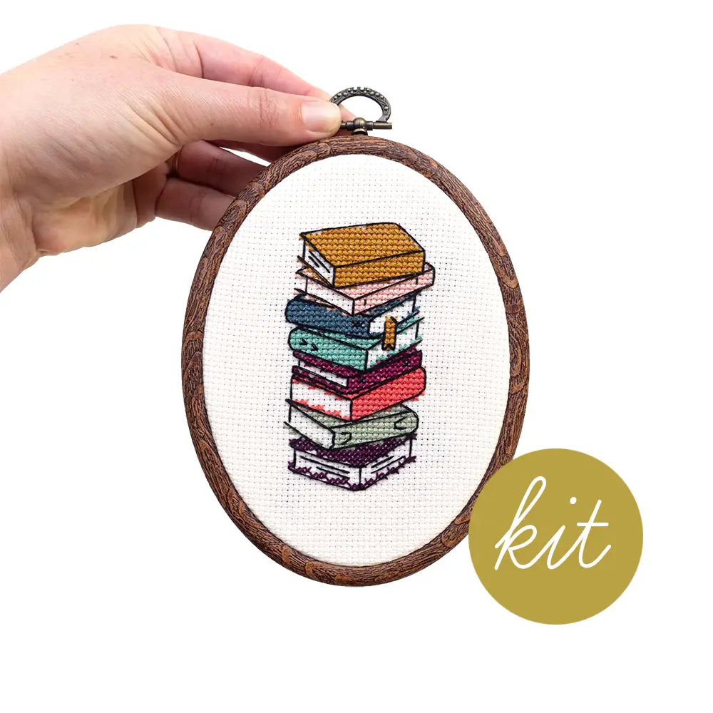 Bibliophilia Cross Stitch Kit for Book Lovers - DIY Embroidery Starter Set with Pattern, Thread & Needle - Perfect for Home Decor, Gifts & Relaxation
