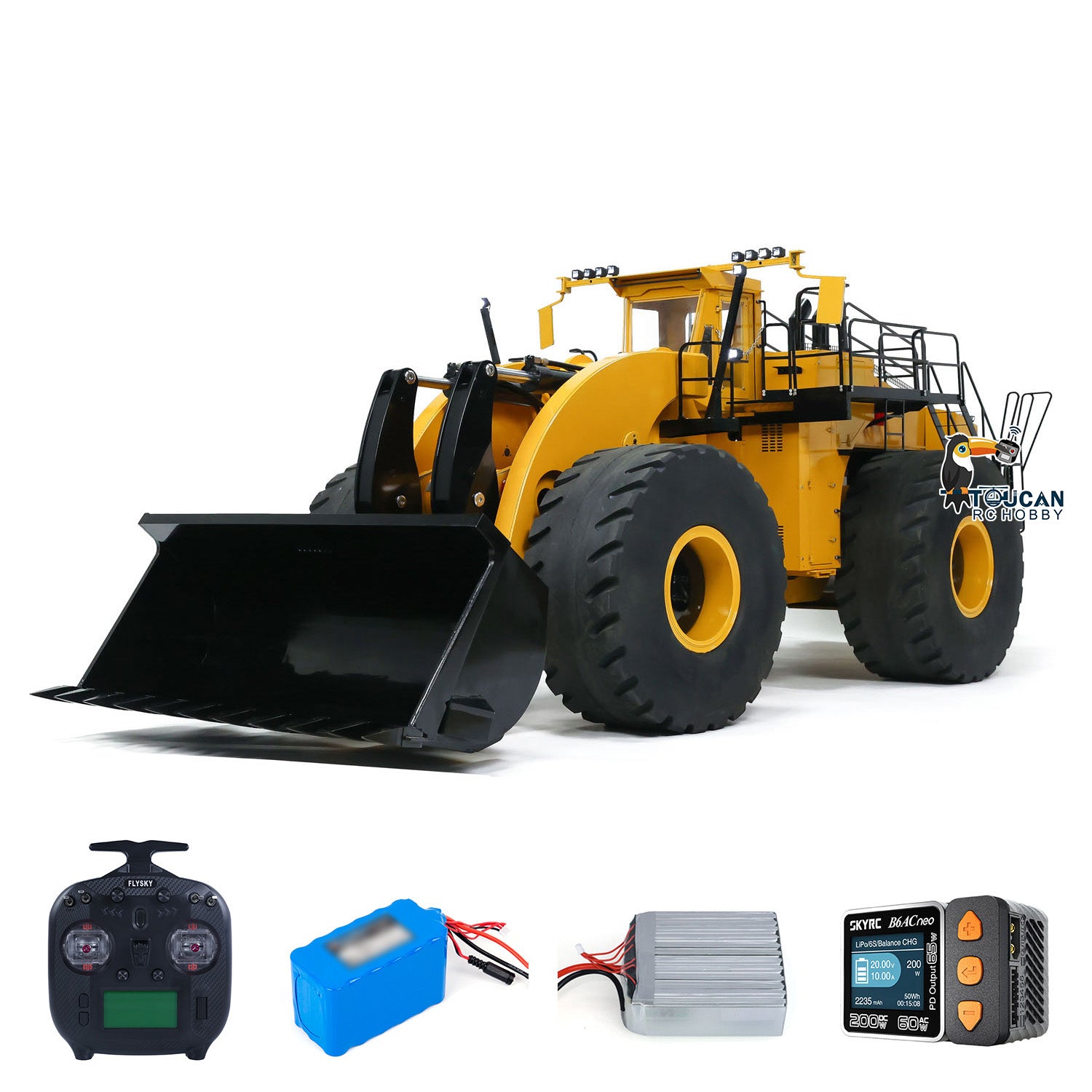 1/14 Scale TOUCAN L2350 RC Hydraulic Loader - Heavy Duty RTR Radio Control Construction Vehicle with ESC, Servo Motor & Smoking Unit - Perfect for Construction Site Play, RC Hobbyists & Collectors