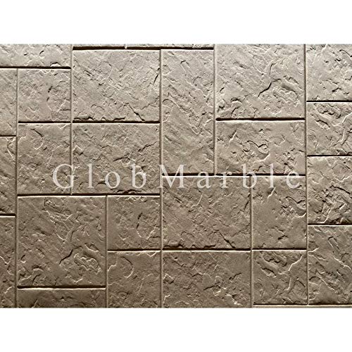GlobMarble Ashlar Concrete Stamp Mat SM 3005/3 - Professional Textured Stamping Tool for Concrete Patios, Walkways & Driveways | Durable Rigid Plastic for DIY & Professional Landscaping Projects