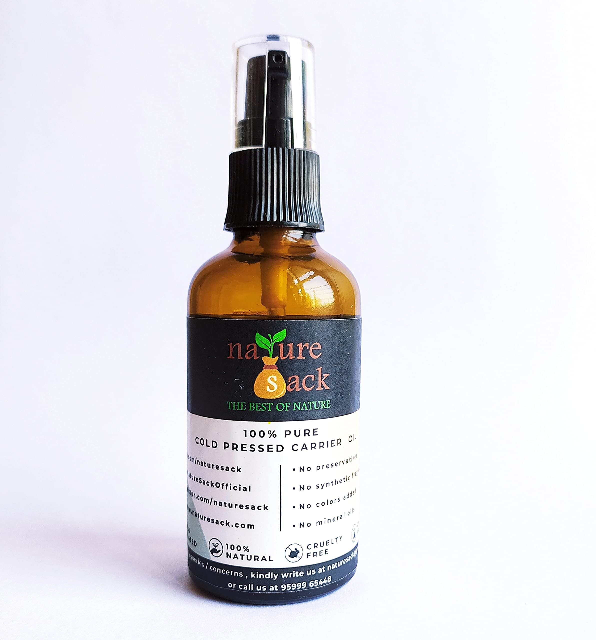 NatureSack Cold Pressed Hemp Seed Oil 50ml - Organic Face Moisturizer for Wrinkles, Fine Lines & Expression Lines | Hydrating Skin Care for Dry, Sensitive & Aging Skin - Perfect for Night Routine & Daily Facial Treatment