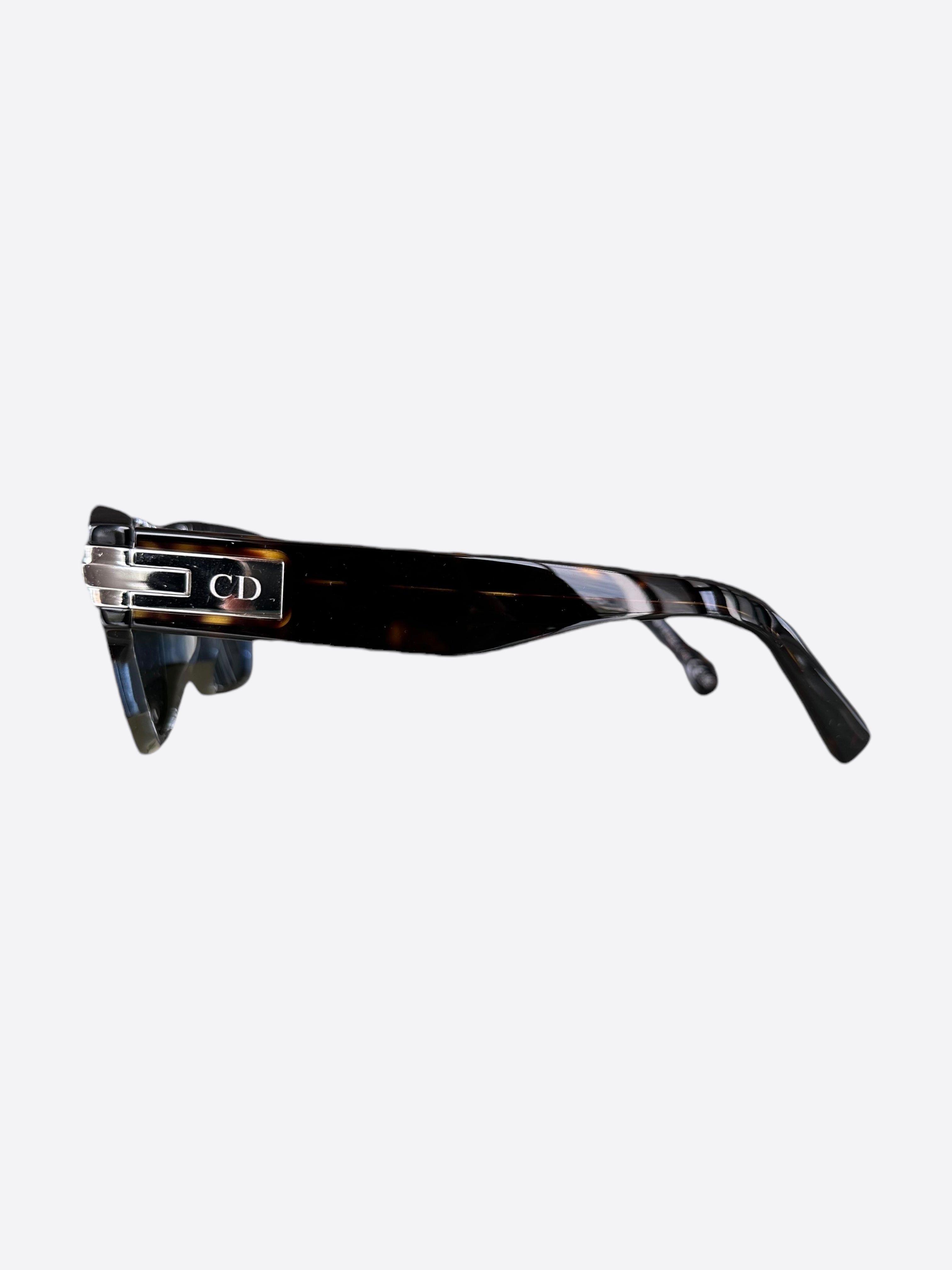 Dior Dark Havana Blue Oblique Sunglasses for Women & Men - Luxury Designer Shades for Driving, Beach & Outdoor Activities